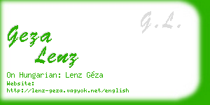 geza lenz business card