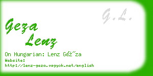 geza lenz business card